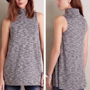 Anthropologie Postmark Heather Grey Mock Neck Sleeveless Blouse